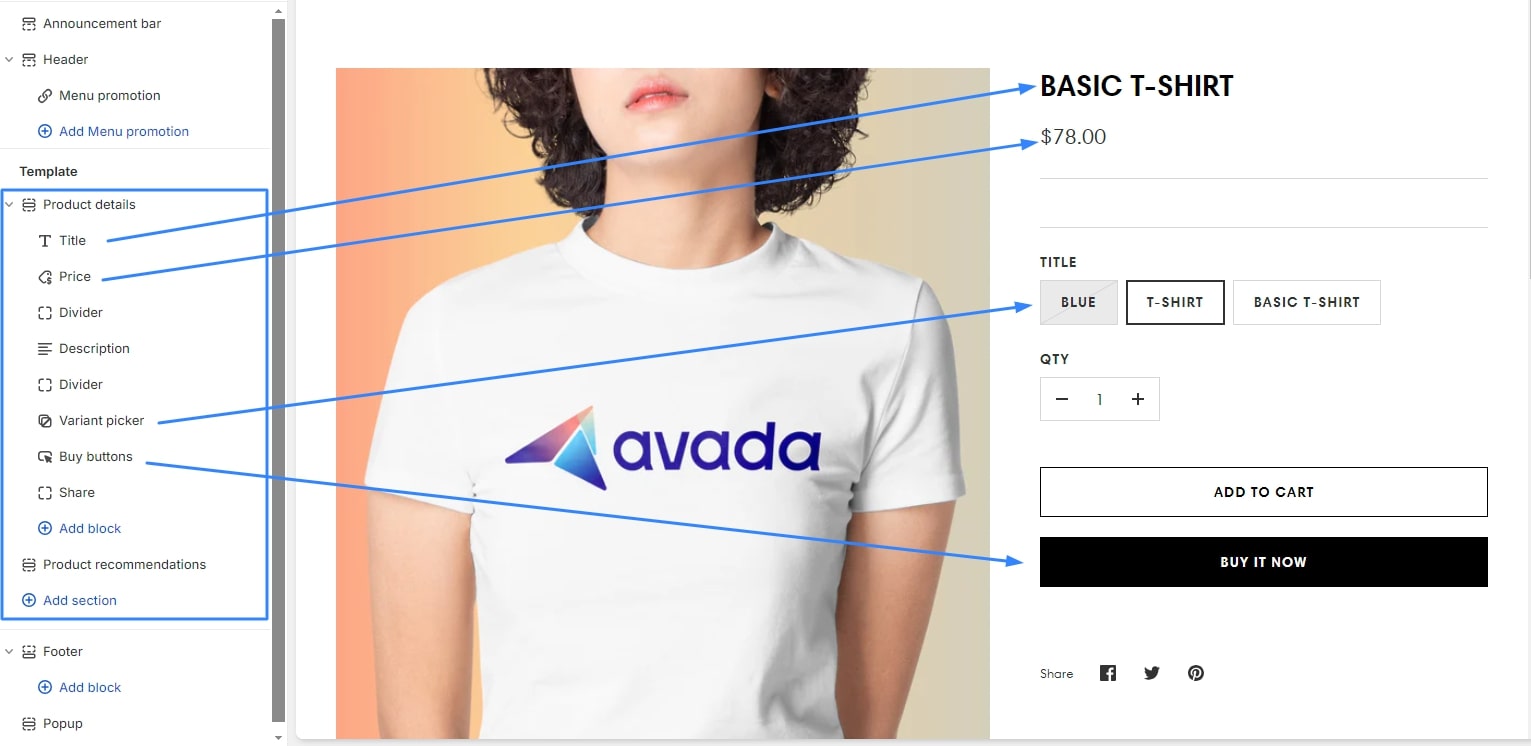 Customize product page